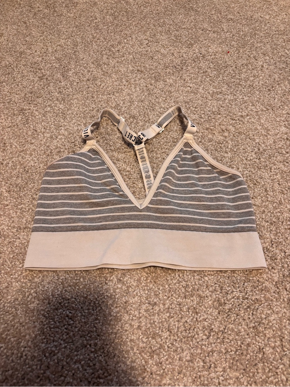 Victoria’s Secret Striped Gray Cream Women's Bralette